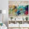 Designart - Brush Stroke Colorful Oil Painting - Contemporary Painting Print on Natural Pine Wood